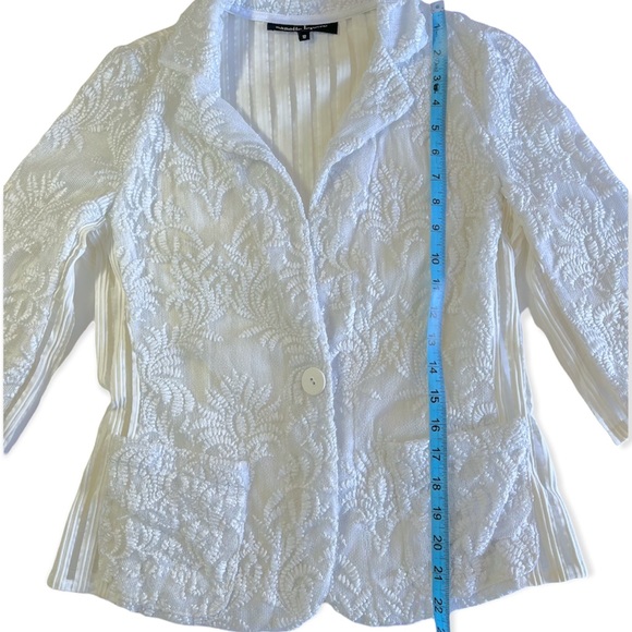 NANETTE LEPORE New Wave Notched-Collar Lace Jacket sz 12 - Picture 12 of 15